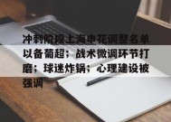 冲刺阶段上海申花调整名单以备葡超；战术微调环节打磨；球迷炸锅；心理建设被强调的简单介绍-九游娱乐线上