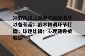 冲刺阶段上海申花调整名单以备葡超；战术微调环节打磨；球迷炸锅；心理建设被强调的简单介绍-九游娱乐线上